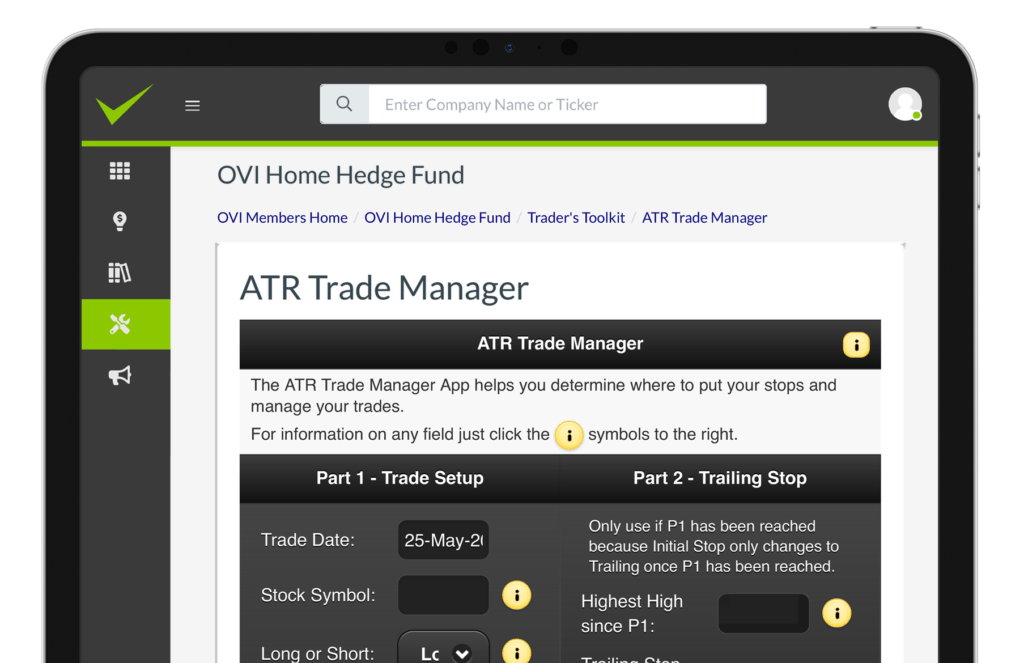 Screen showing Home Hedge Fund