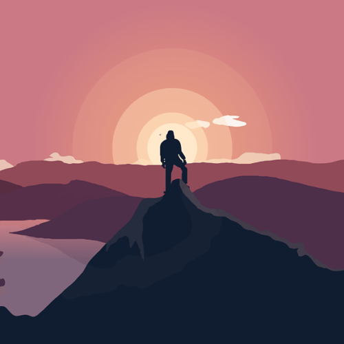 Successful Trader - on the top of a mountain